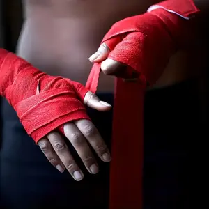 Professional Training Cotton Boxing Bandages, Sweat Absorbing Elastic Hand Wraps, High-Grade Boxing Gloves, Muay Thai and Kickboxing Training