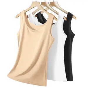 JUQDNX Plus Size 3-Pack Solid Tank Tops, Comfortable, Breathable Casual Basic Shirts