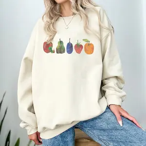 Very Hungry Caterpillar Shirt, Bookish Shirt, Book Lover Gift, Caterpillar Shirt,Book Sweatshirt, Hungry Caterpillar Fruits, Unisex Clothing K4