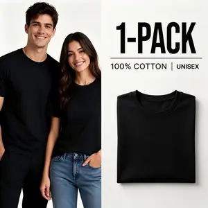 Premium 100% Combed Cotton T-Shirt, [Regular 180g & Oversized 230g], Shape-Retention Crew Neck, Non-Deforming Reinforced Neckline, Anti-Shrink & Non-Fading, Minimalist Black & White Tee for Men & Women (Unisex)