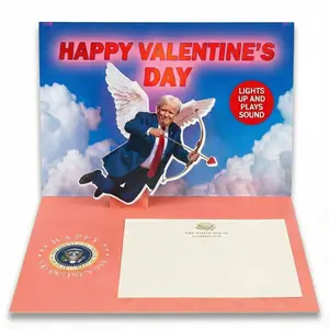 Cupid Trump Valentines Card - Funny Cupid Pop Up with Light Sound and Real Voice - Perfect Gift for Him Her Husband Wife Boyfriend Girlfriend
