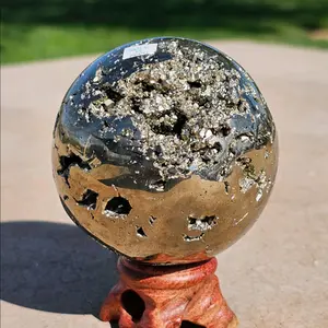 Large Druzy Pyrite Sphere w/ double face