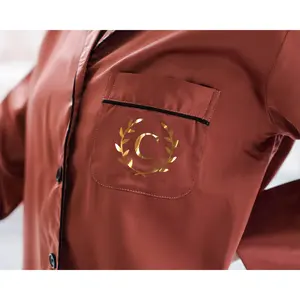 Bridesmaid Pajamas Long Sleeve with Front Initial