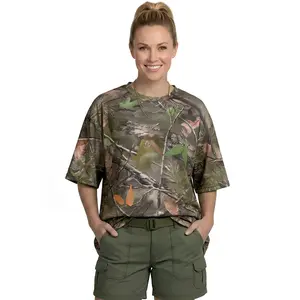 ARRIS Oversized Camo T Shirts for Women, Basic Camouflage Graphic Short Sleeve Tees Tops Ghost Veil Printed Loose Fit