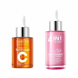 【BUY 1 GET 1 FREE】5X Vitamin C Face Serum 30ml & Korean 40ml 4-in-1 Super Essence Lotion Moisturizing FaceCream Moisturizing, Pore Care-Hydration & Nourishing Facial Essence Nicotinamide Glossy Serumfor all Skins Gift for Women