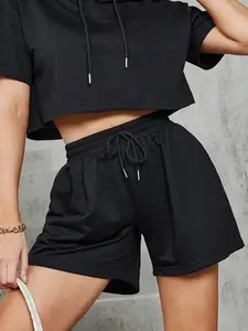 Women's Casual Loose-Fit Gym Shorts, Drawstring Waist with Pockets Design, Soft Comfortable Fabric, Perfect for Daily Wear