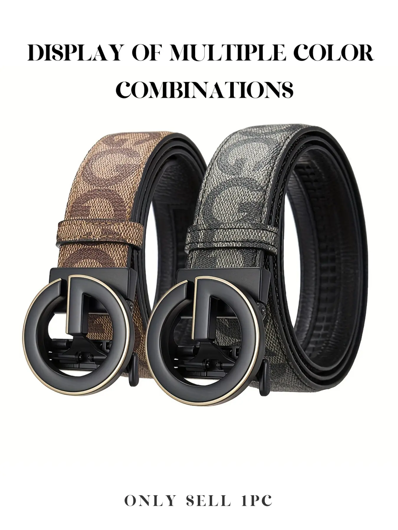 Men's Business Fashion G Letter Automatic Buckle Belt, Belt With Buckle, Fashion Belts, Casual Waistband for Jeans Trousers, Trendy All-match & Exquisite Belt for Birthday Gift