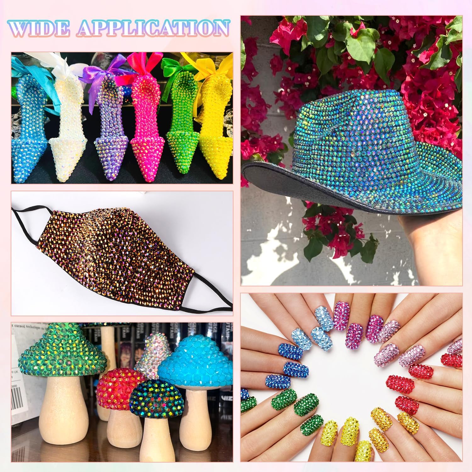 40000Pcs 40 Colors Jelly Rhinestones, 3mm Multicolor Resin Flatback Gems for Bedazzling, DIY Crafting, Diamond Art, Nail Art, Bedazzler Kit  for Crafting, Book, Shoes