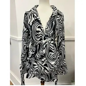 Long sleeve zebra print short dress