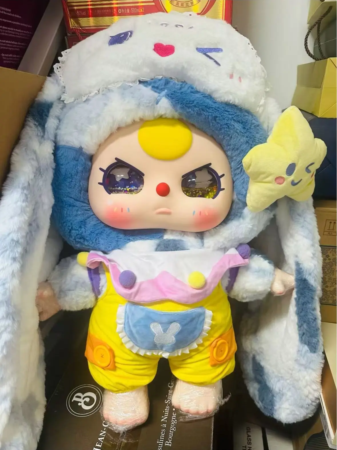 QU-Baby 3, good night baby 1000 body，Blue model, yellow bangs, golden sand eyes，Home decorations, birthday gifts, gifts for kids