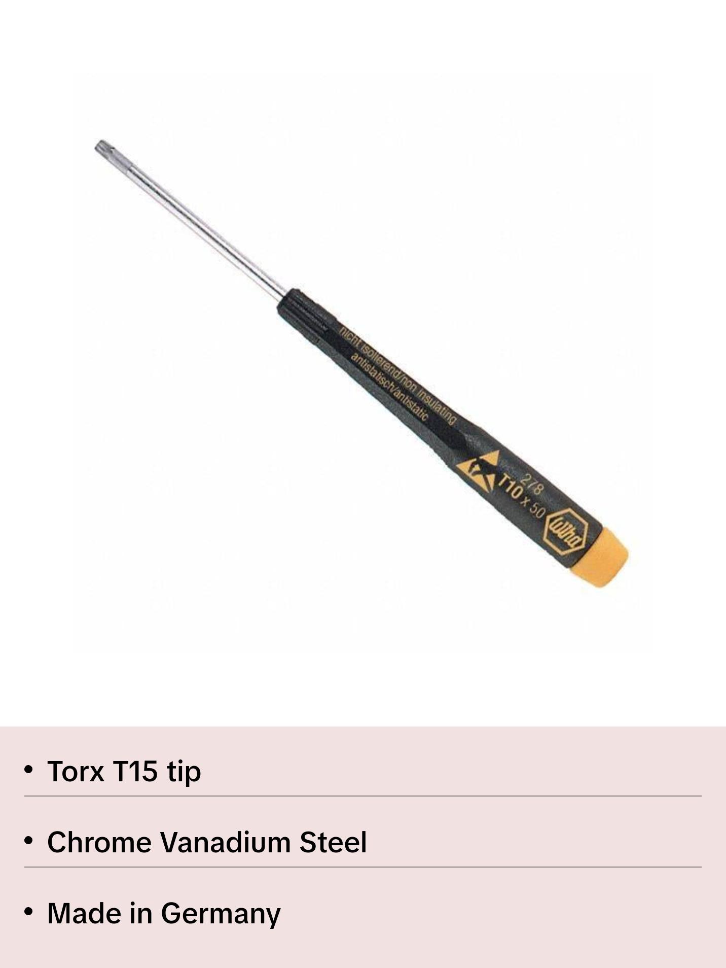 Wiha Tools 27841 ESD Safe Screwdriver TORX® T15, L.170 mm