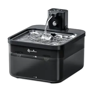 DownyPaws Battery Operated Cat Water Fountain Stainless Steel, 84oz/2.5L Fursink Wireless Pet Water Fountain for Cats Inside, Fountain for Small Dog, Automatic Dog Water Dispenser, Pet Water Bowl, Quiet Pump, BPA-Free, Christmas Gift