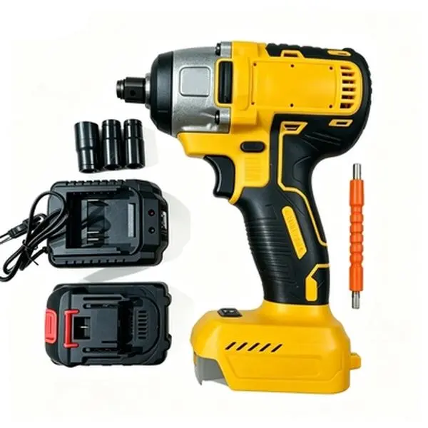 Lithium Battery Brushless Impact Wrench-Drill, Metal Gear-Designed Multifunctional Electric Tool with Torque for Car Repair, Home Maintenance, Cars Accessories, Tools and Gadgets