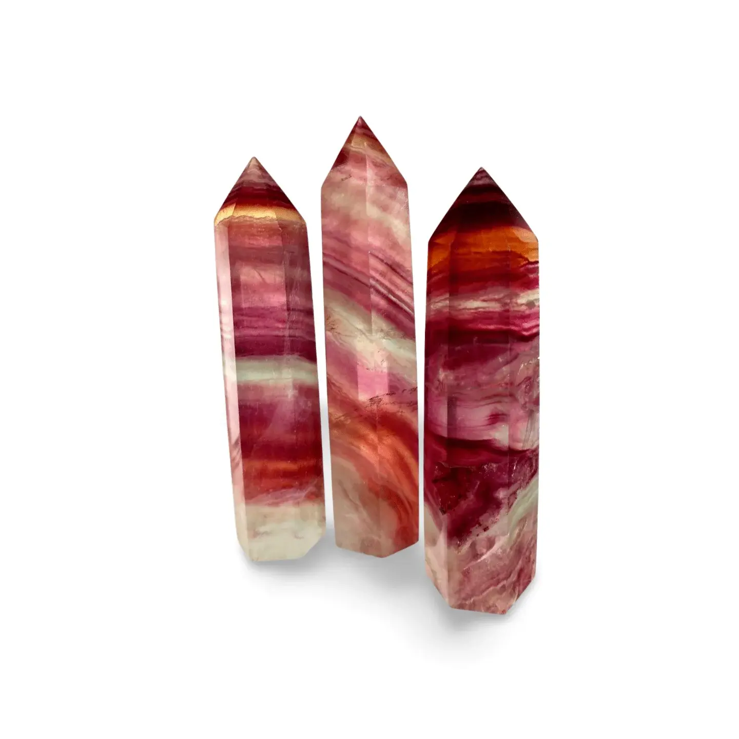 Watermelon Fluorite Crystal Tower – Large Size Natural Pink and Green Fluorite Obelisk, ~5" Tall| Natural Gemstone Obelisk (ONE PIECE) crystals for