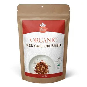 SPICY ORGANIC Crushed Red Pepper Flakes 4 oz. - Robust Chili Peppers Seasoning Spice - USDA Organic, Kosher, Non-GMO- Ideal for Pizza, Pastas, Salads, Sauces, Stews, Marinades and Pickled Vegetables Flavor Taffy
