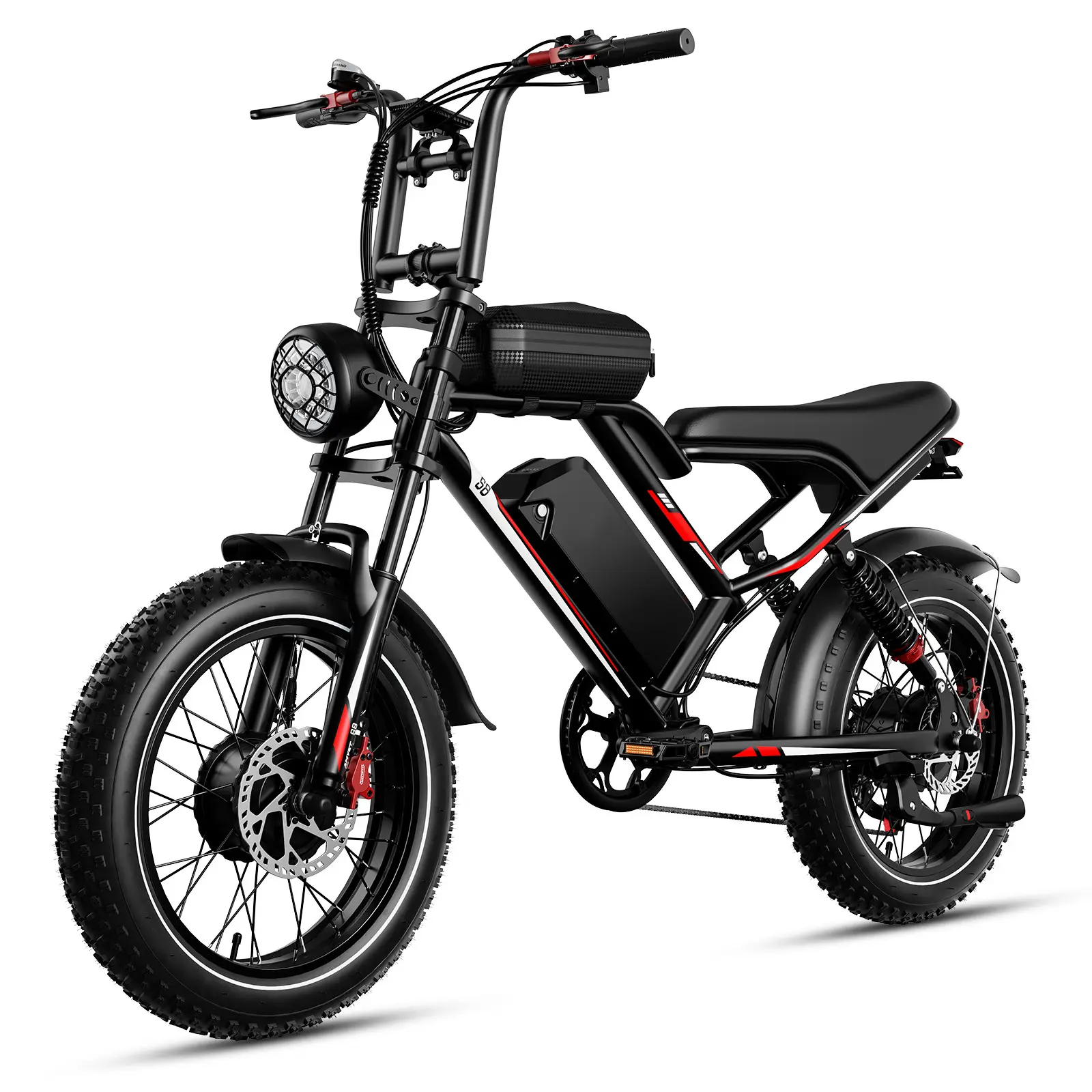 S8 Fat Tire Electric Bike Dual 2000W Motor All Wheel Drive 31MPH Top Speed Long Range E Bike with Suspension and App Control