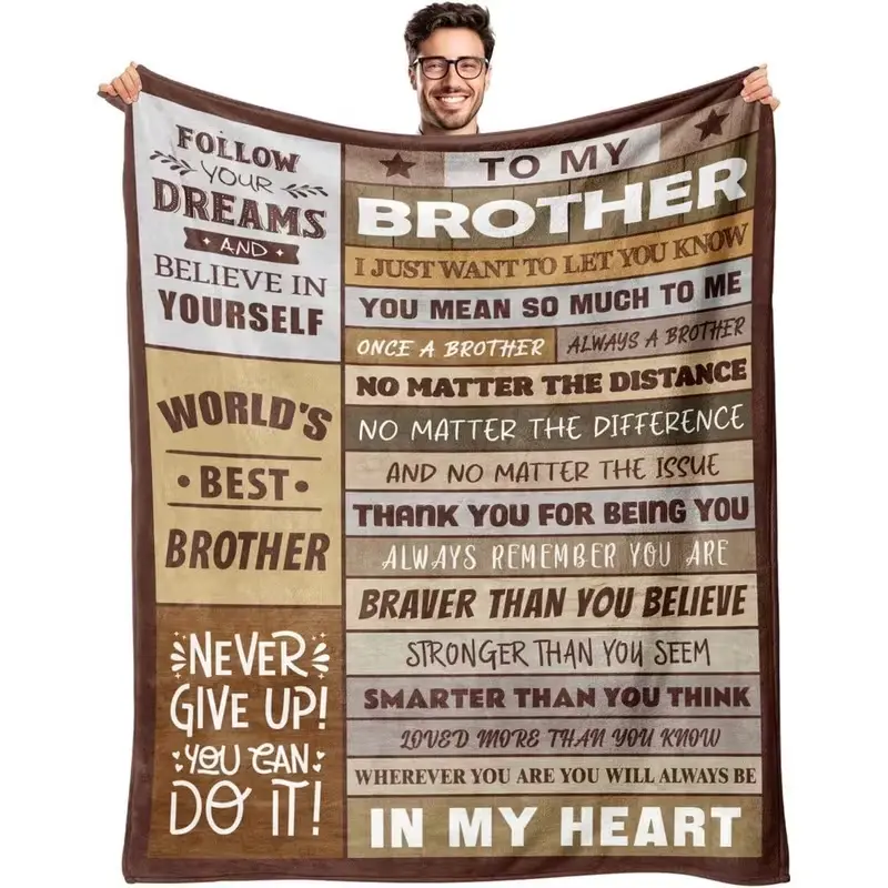 Gifts for Brother - for brother Gifts from Sister - Best Birthday Gift for Brothers Adult - Christmas Fathers Day Blanket Gift for Brothers - Funny Gifts for Brothers - Soft Throw Blanket 50X60