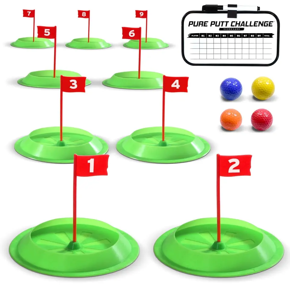 GOSPORTS Pure Putt Challenge Mini Golf Game, Customizable & Portable 9-Hole Set for Indoor Golf at Home or Office Play for up to 4 Players