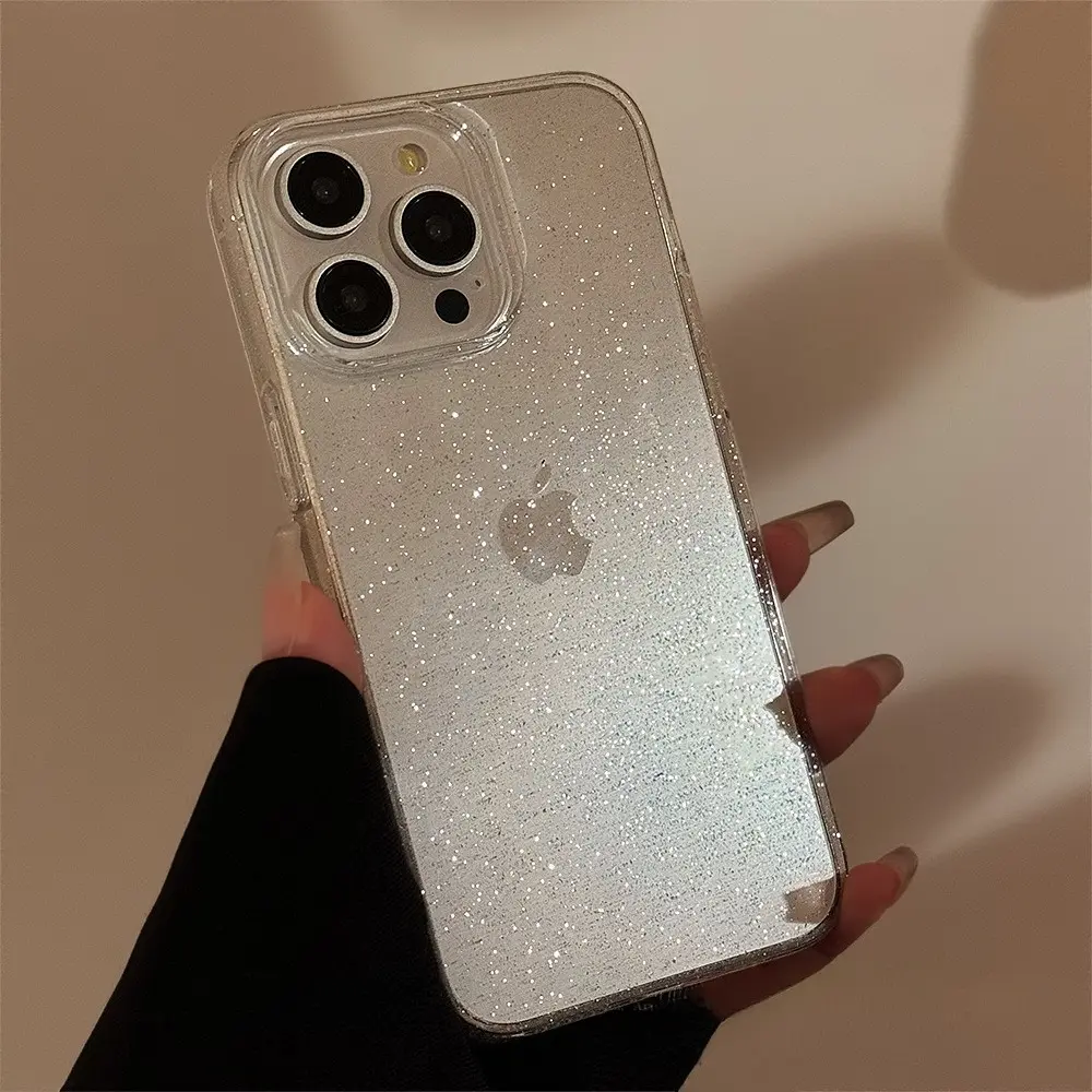 Transparent Glitter Cellphone Case Casing, Smartphone Shell for iPhone 17/16/15/14/13/12/11 Pro Max, High Aesthetic Multi-Color Protective Cover Smartphone Accessories, Protective Mobile Accessory