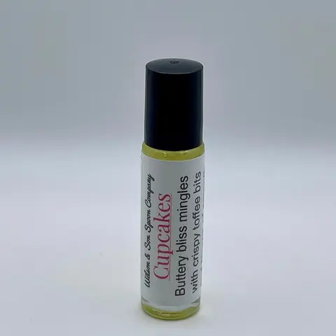 Vanilla Chocolate Fragrance Body Oil Roll-On - 10 mL Handmade Vegan Liquid Perfume Oil, Portable Travel Size Single Item, US Small Business Signature Almond-Infused Body Care with Fragrances Vanilla Notes