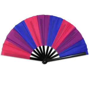 Flags Importer Foldable Bisexual Oversized Hand Fan - 25in Durable Home Decor Accessory, Made of Plastic and Polyester Fabric