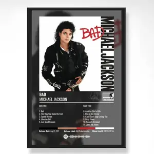 [SALE UP TO 45%] Michael Jackson Bad Album Poster – R&B Wall Art • Music Poster Print • Home Music Decor
