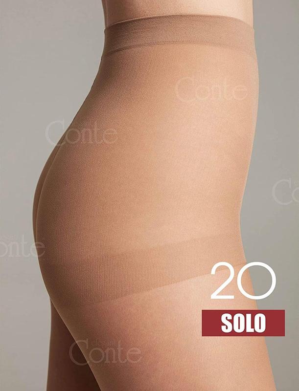 Conte Elegant Solo 20 Den Women's Pantyhose with Reinforced Shorts Plain Design Elastic Fit Basic Style 8C-39СП