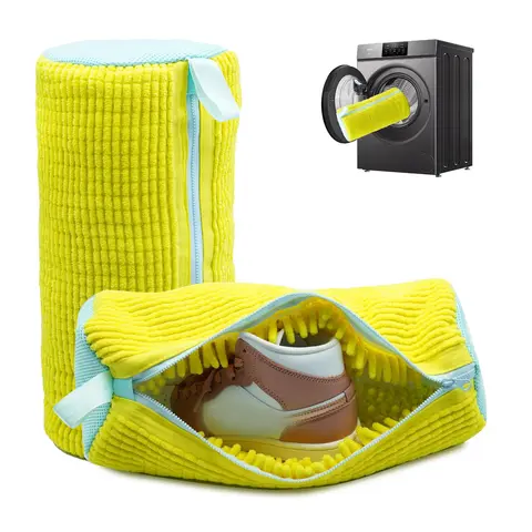 Thick Mesh Reusable Washing Bag - 1200+ 2cm Long Fibres, Machine Washable, Easy Care, Dryer-Safe, Shoe Laundry Bags for Sneakers, Household Items, Accessories for Women, Travel & Back to School Storage