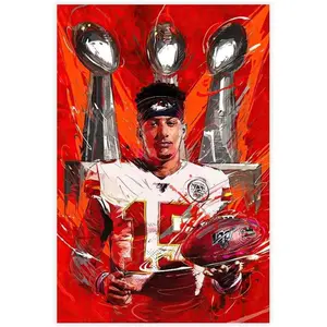 Mahomes Poster Football Bedroom Wall Decor Print Picture Office Dorm Room Decor Gifts Unframe