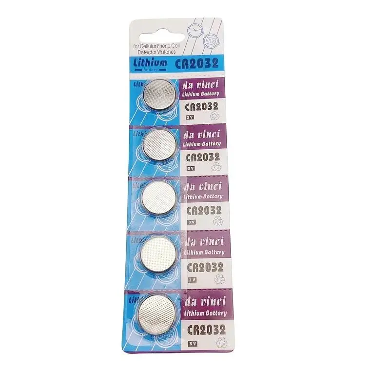 CR2032 Lithium Coin Cell Battery, 5 Counts 3V Non-rechargeable Button Battery, Portable Electronics Battery for Watches, Shoes, Jewelry, Replacement Batteries