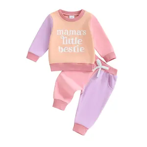 Toddler Baby Girl Fall Winter Outfit Letter Print Long Sleeve Sweatshirts and Stretch Pants Infant Girl Clothes