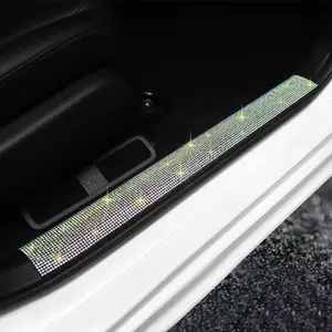 Car Door Edge Sill Protector Strip, 1 Count Rhinestone Decor Car Door Sill Protector, Anti-scratch Car Door Sill Protector Strip, Car Accessories