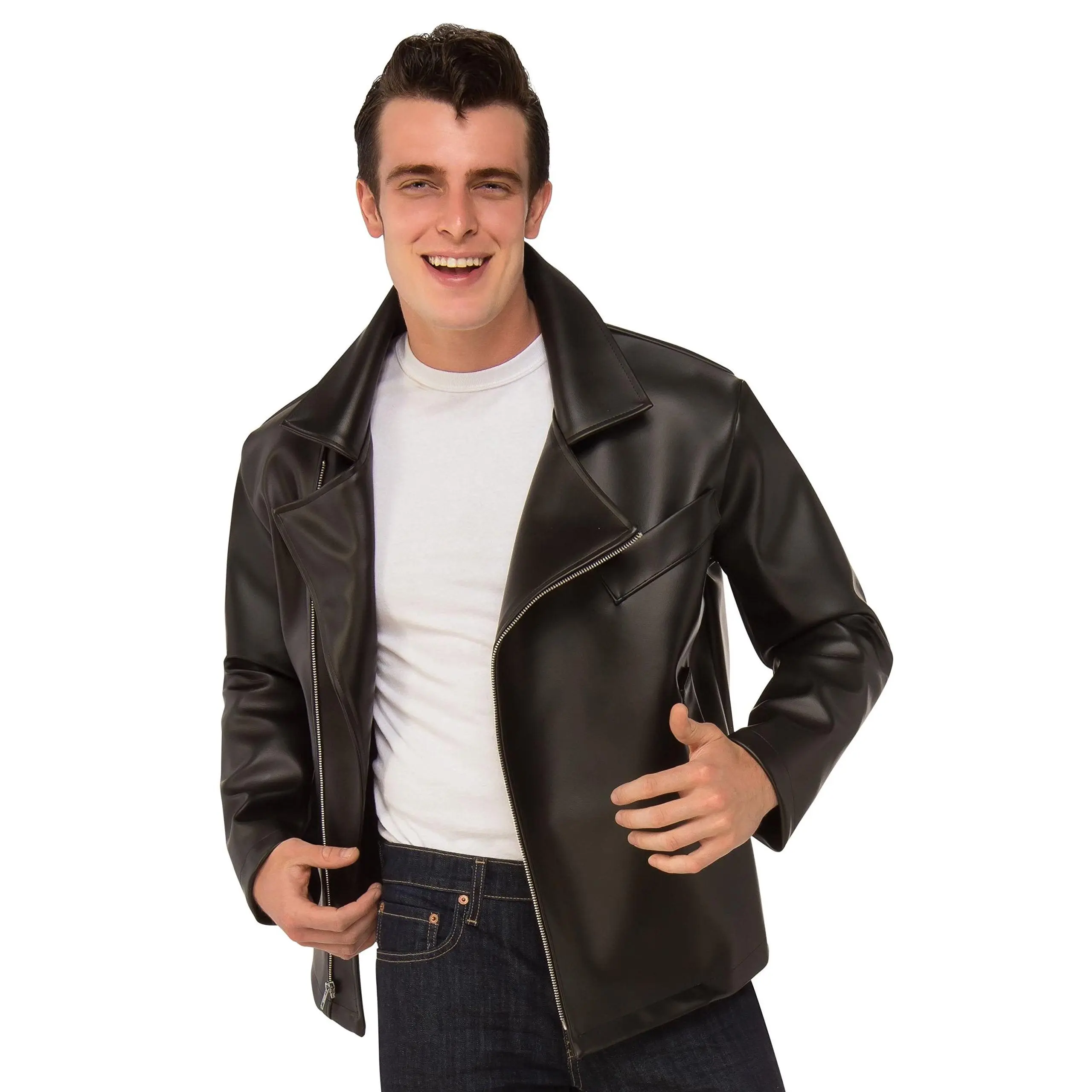 Mens Grease T-Birds Leather Look Costume Jacket