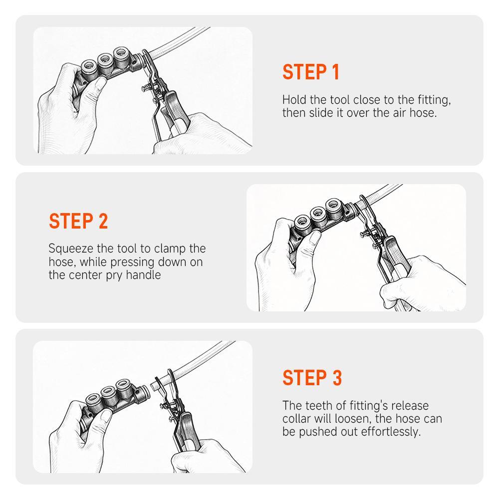 Quick extubation device Tracheal forceps Air Hose Connector Removal Tool Push-to-Connect Fittings Disconnect Pliers for Automotive Pneumatic Air Line Repair Quick Release Fitting Pliers PVC One-Hand Operation Compact Design detail 1