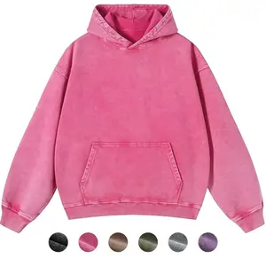 Unisex Acid Wash Oversized Hoodies, Casual Vintage Pullover Hooded Sweatshirt, Preppy Streetwear Plain Hoodie for Women Men, Ideal Christmas Gift