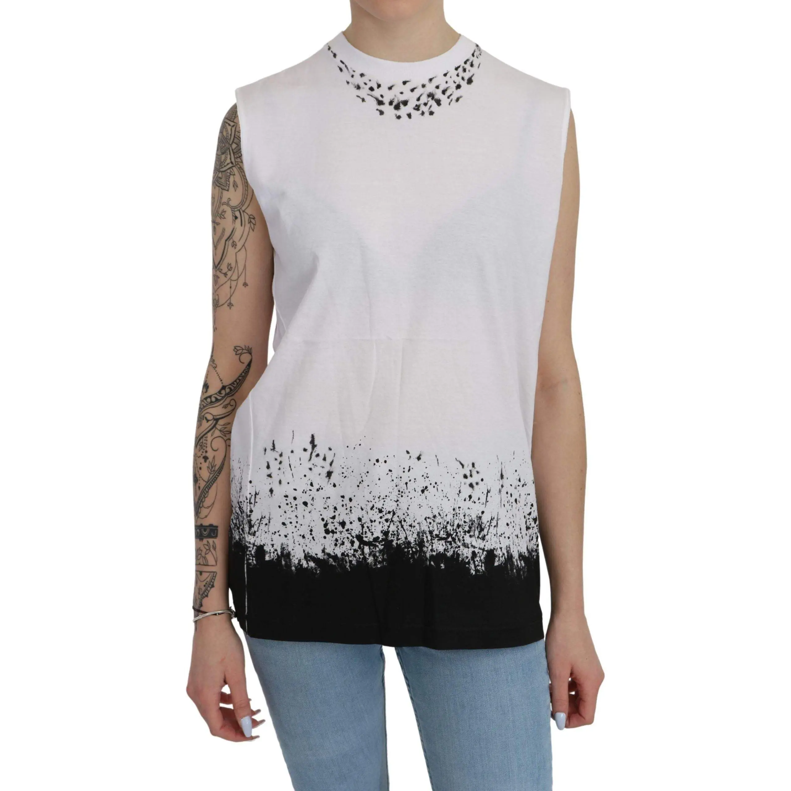 Dsquared² White Sleeveless T-shirt Tank Cotton Top
