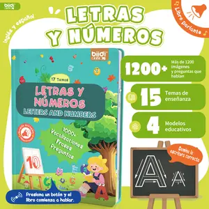 Storybook with Spanish and English words, interactive activities for children, suitable for ages 3–8, includes over 600 sound effects; electronic language learning travel toy; birthday gift (suitable for boys and girls); sensory toy for autism spectrum di