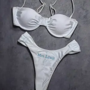 Personalized Bridal Bikini Set | Custom “Mrs” Embroidered Bikini | Bachelorette & Honeymoon Swimwear