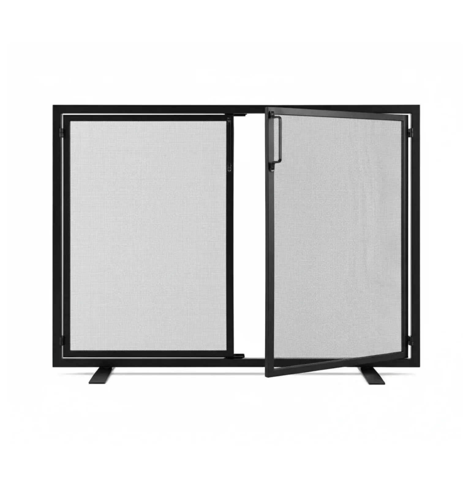 Fireplace Screen 3 Panel, Forged Iron Fireplace Door Cover