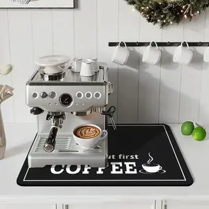 Non-Slip Oil-Proof Coffee Mat 11.81x7.81 Inches, Absorbent Insulated Pad for Kitchen Countertop Drainage, Suitable for Coffee Machines & Desks, Coffee Maker Pads
