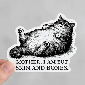 Funny Chonky Tuxedo Cat Sticker, Cat Mom Gift