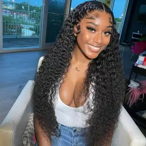 Water Wave Wig Human Hair 13x6 Curly Hair Human Hair Wigs Pre Plucked Long Curly Natural Black Water Curly Lace Front Wig