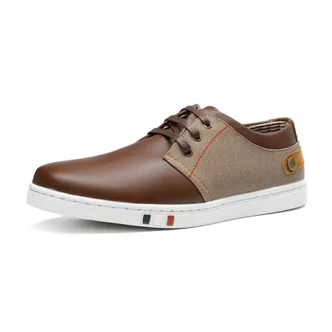 Men's Bruno Marc KYLE Cloth Lace-Up Round Toe Casual Trainers - Trendy Shoes, Versatile Casual Shoes, All Seasons Laces, Latex Cushioned, Stable Underfoot for Relaxed Walking & Commuting