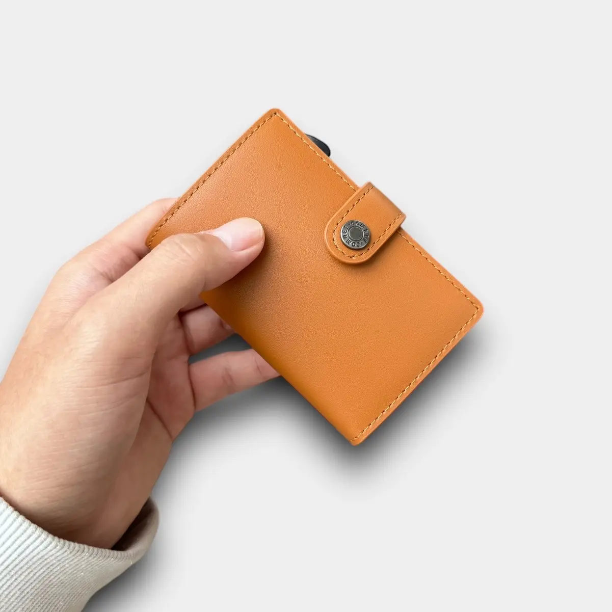 COMREE - Mini Pop Up RFID Wallet, Holds 1-10 Cards & Cash, Access Cards With 1 Click, Fits In Pockets & Small Bag - Minimalist Wallet, Aluminum Leather Wallet