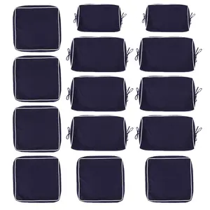 Cushion Covers for 7 Pcs (6-Seaters) Wicker Rattan Sectional Sofa,  14Pack Cushion Slipcovers Set Seat and Back,Outdoor Cushion Slipcover with Zipper, (Only Cover) Navy Blue