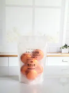 Bold Space Awaken Menthol Shower Steamers - Pure Essential Oils | 6 pack individually wrapped | Sweet Orange, Lavender and Patchouli Essential Oils | Vegan