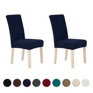 Deconovo Strechy Jaquard Chair Covers Spandex Chair Slipcover for Living Room Set of 2, Navy Blue