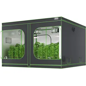 Father's Day Gift VEVOR 10x10 Grow Tent, 120'' x 120'' x 80'', High Reflective 600D Mylar Hydroponic Growing Tent with Observation Window, Tool Bag and Floor Tray for Indoor Plants Growing