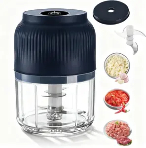 Electric Garlic Chopper, Mini Portable Veggie Chopper, 2026 New Small Garlic Chopper Mincer, USB Rechargeable, Wireless Veggie Grinder, For Mashing Onion, Garlic, Chili, Ginger (Blue, 4 blades)