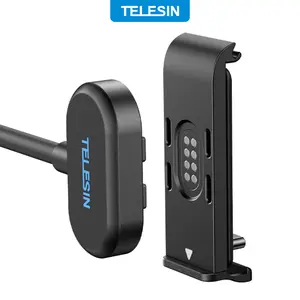 TELESIN Magnetic Charging Side Cover Battery Door and Power Cable Kit for GoPro Hero 13 12 11 10 9 Water Snow Resistant Replacement Charging Mount for GoPro Accessories